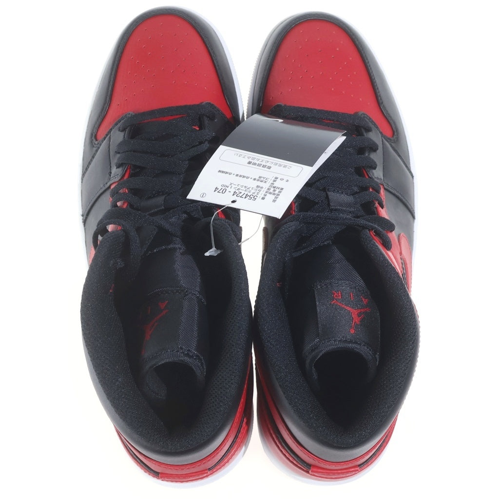 NIKE(ナイキ) AIR JORDAN 1 MID 554724-074 エアジョーダン ハイカットスニーカー ブラック/レッド US12/30cm