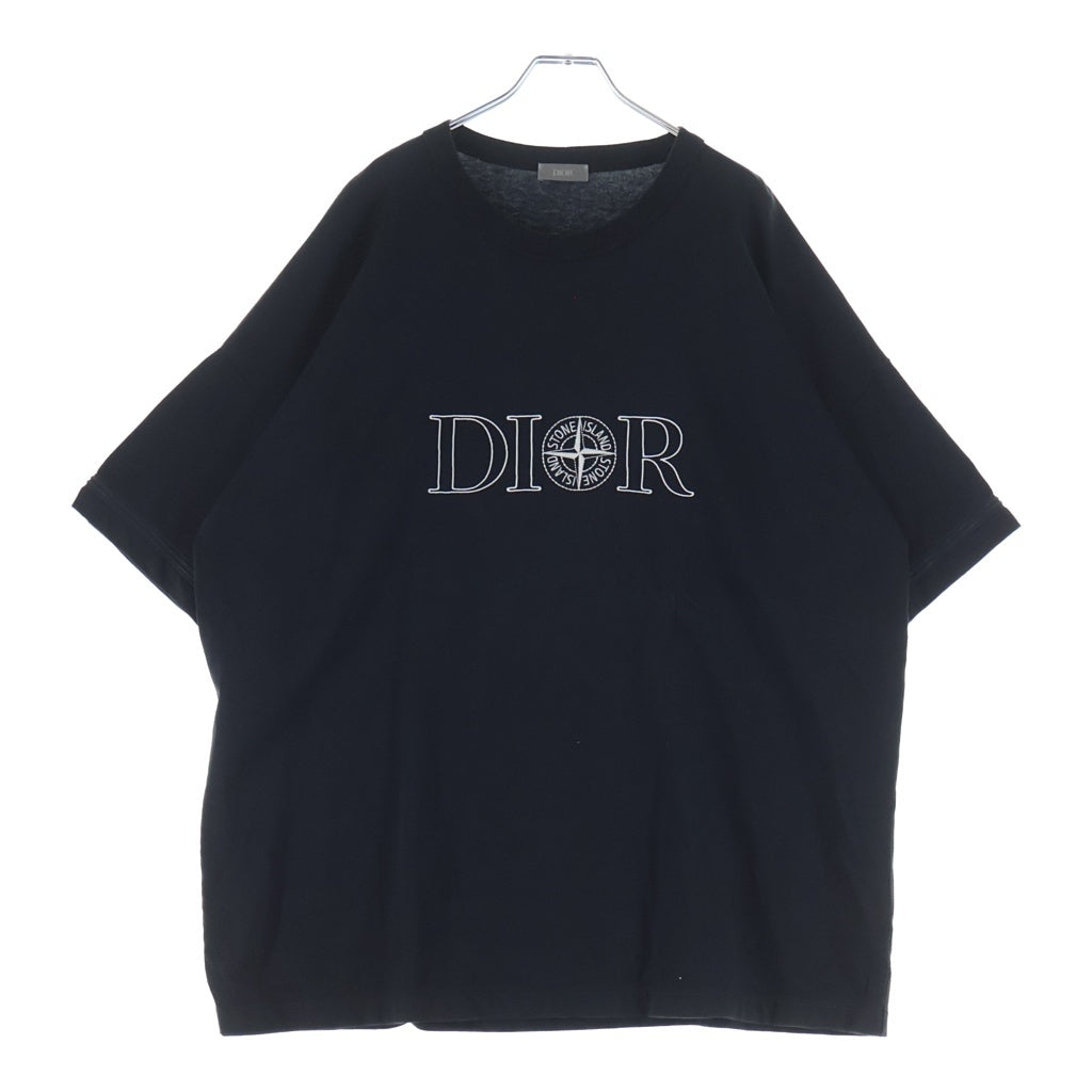 DIOR(ディオール) ×Stone Island Cotton Jersey T-shirt ストーンアイランド コットンジャージー 半袖Tシャツカットソー ブラック 493J638B0554