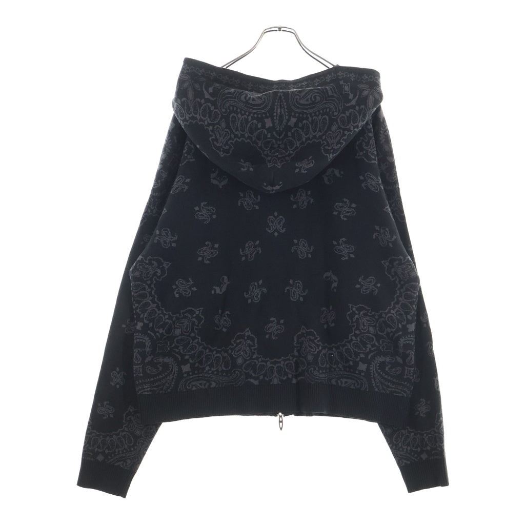 JUN / NAKAYAMA(ジュンナカヤマ) 26SS PAISLEY KNIT HOODIE ペイズリー ジャカード ニットジップアップフーディー パーカーブラウン JN-SS26-001