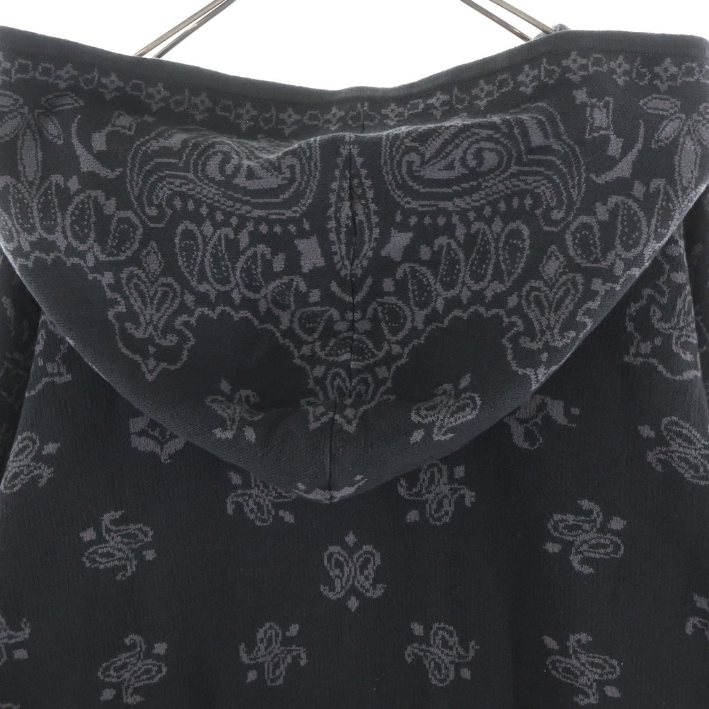 JUN / NAKAYAMA(ジュンナカヤマ) 26SS PAISLEY KNIT HOODIE ペイズリー ジャカード ニットジップアップフーディー パーカーブラウン JN-SS26-001