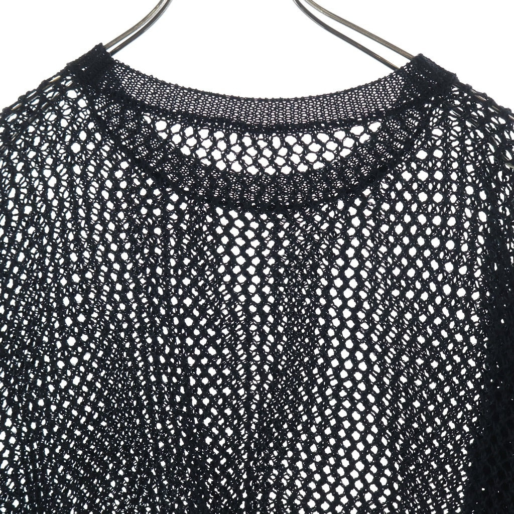 sulvam(サルバム) OVER MESH KNIT オーバーメッシュニット ブラック MX-K01-800