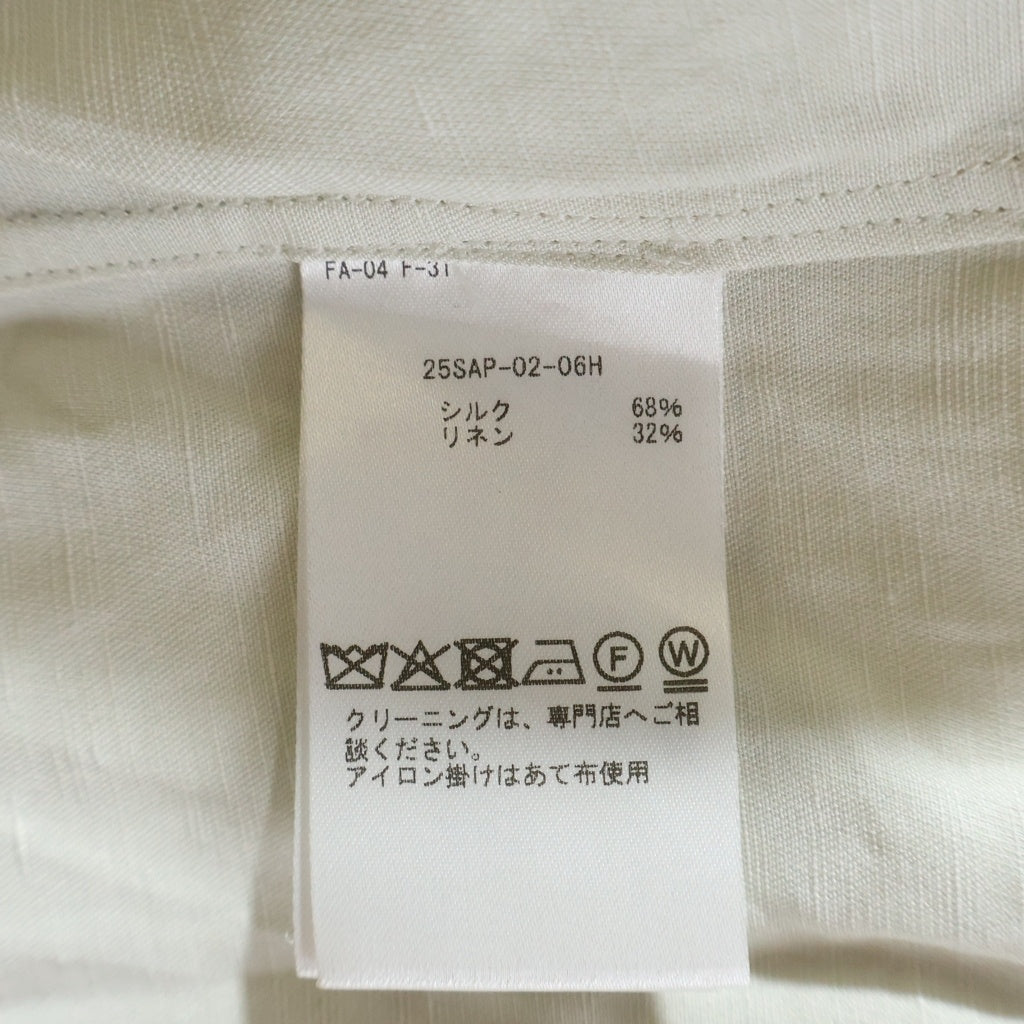 A.PRESSE(アプレッセ) Silk Linen Open Collar S/S Shirt シルク リネン オープンカラー半袖シャツ アイボリー 25SAP-02-06H