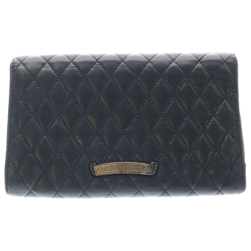 CHROME HEARTS(クロムハーツ) WAVE4 QLT 3SNP ウェーブキルティングレザーウォレット 長財布 ブラック