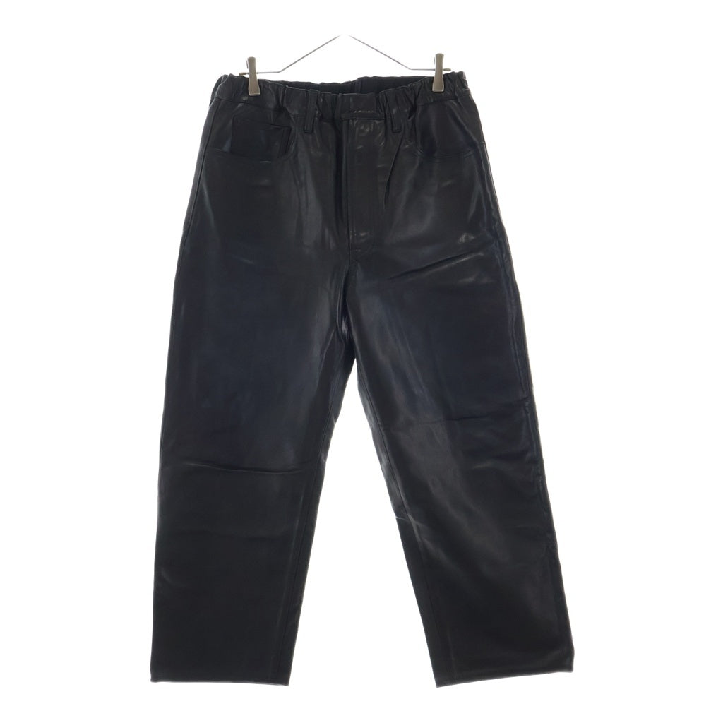 YOKO SAKAMOTO(ヨーコサカモト) LEATHER TROUSERS レザーストレートパンツ ブラック