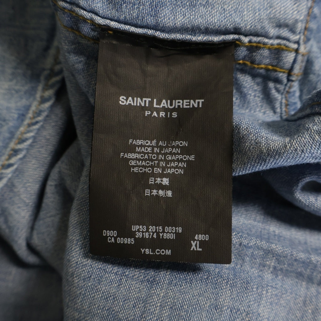SAINT LAURENT PARIS(サンローランパリ) 15AW ウエスタンシャツ 長袖シャツ インディゴ 391674 Y880I