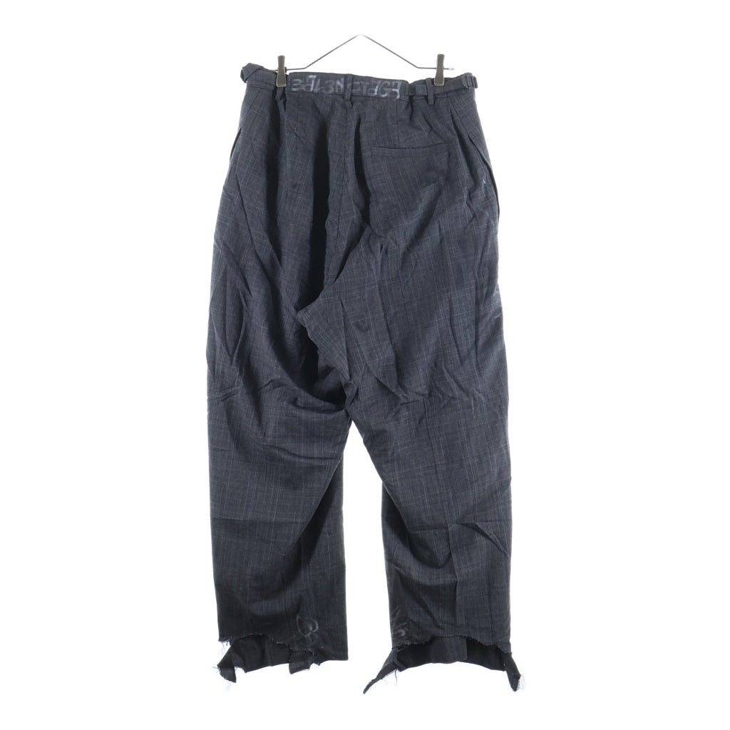 BALENCIAGA(バレンシアガ) 23SS Graffiti Skater Tailored Pants グラフィティスケーターテーラード チェックスラックスパンツ グレー 738848 TOT07