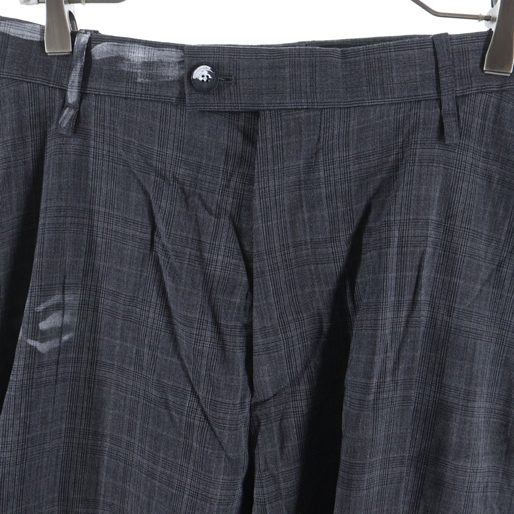 BALENCIAGA(バレンシアガ) 23SS Graffiti Skater Tailored Pants グラフィティスケーターテーラード チェックスラックスパンツ グレー 738848 TOT07