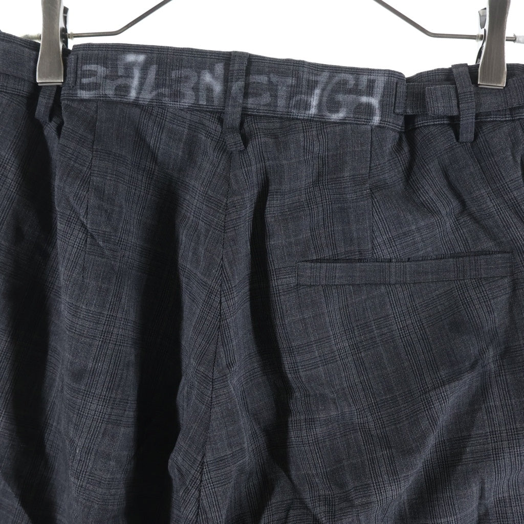 BALENCIAGA(バレンシアガ) 23SS Graffiti Skater Tailored Pants グラフィティスケーターテーラード チェックスラックスパンツ グレー 738848 TOT07