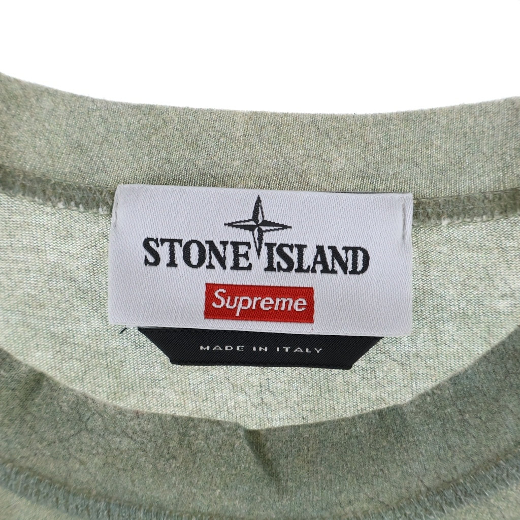 SUPREME(シュプリーム) 22SS ×STONE ILAND Mona Lisa ストーンアイランド モナリザ プリント 半袖Tシャツカットソー ホワイト/カーキ 7625201S7