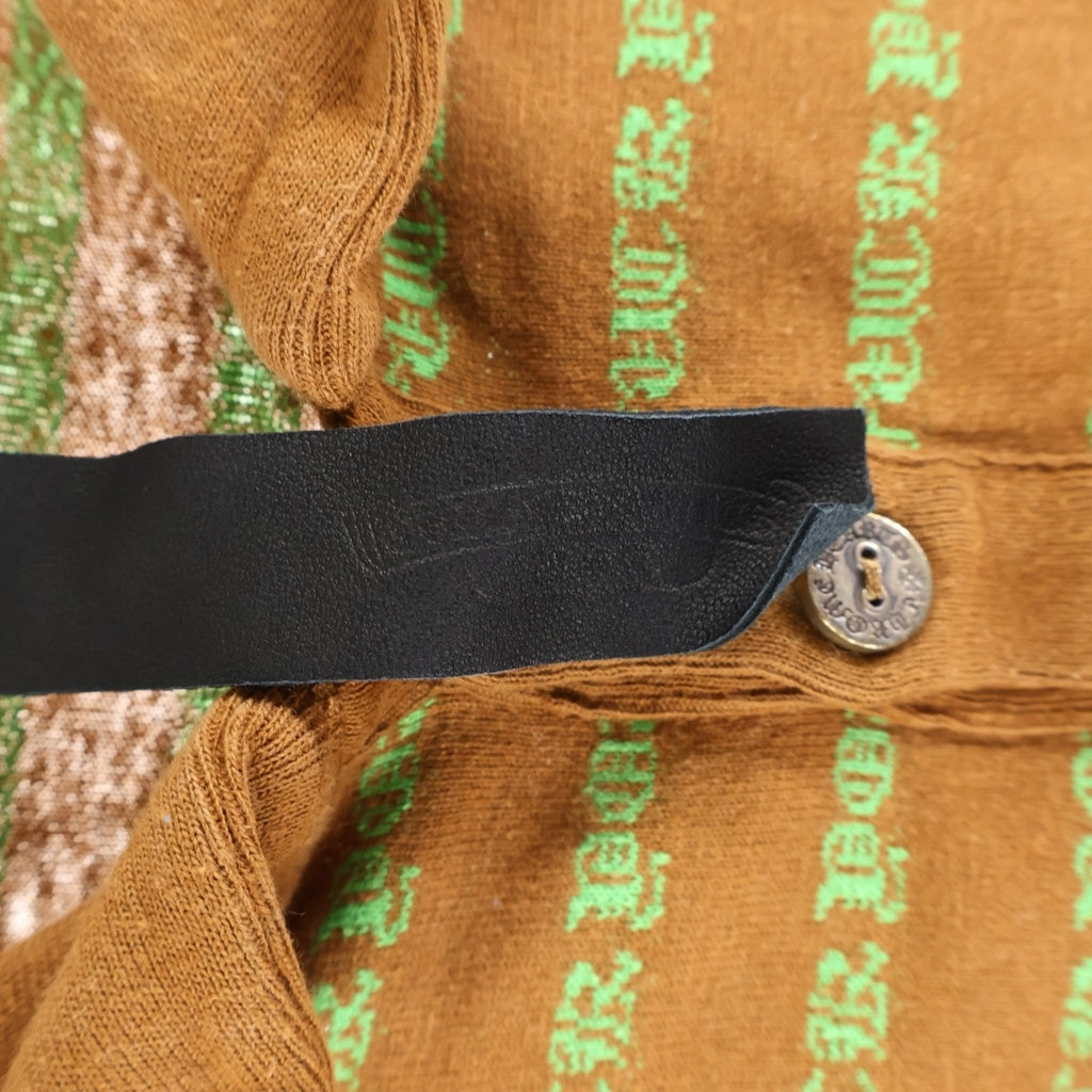 CHROME HEARTS(クロムハーツ) Y Not Stripe Polo ストライプポロシャツ長袖カットソー ブラウン/グリーン