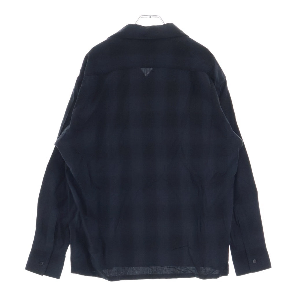 N.HOOLYWOOD(エヌハリウッド) 21AW OPEN COLLAR SHIRT オープンカラーオンブレチェックシャツ 長袖シャツ 2212-SH06-010 ブラック