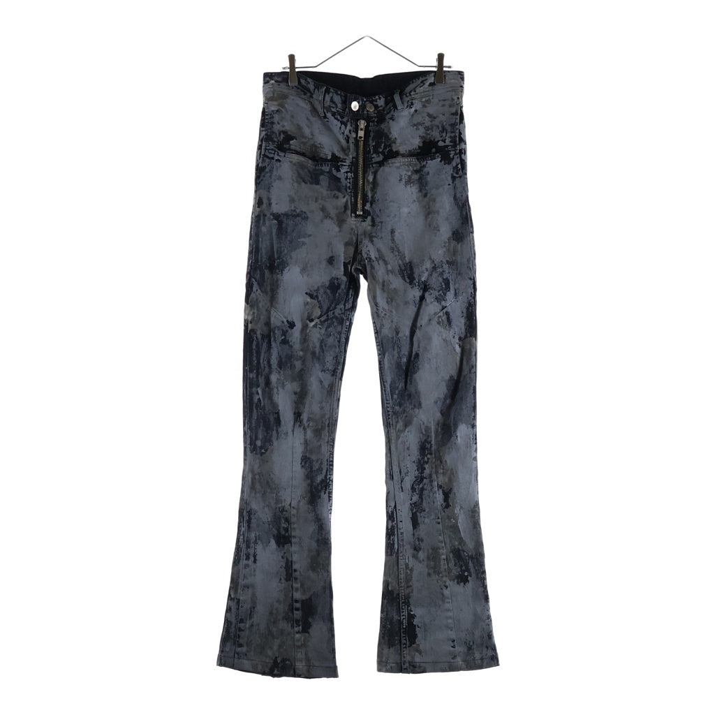 FILTH(フィルス) RUSTY WAXED FLARE CUT コーティング ペイント加工 フレアパンツ ブラック
