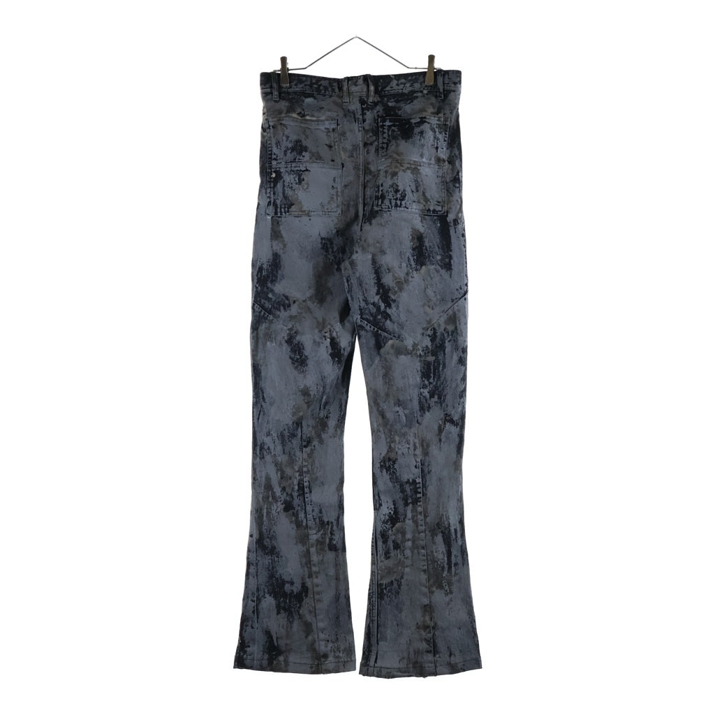 FILTH(フィルス) RUSTY WAXED FLARE CUT コーティング ペイント加工 フレアパンツ ブラック
