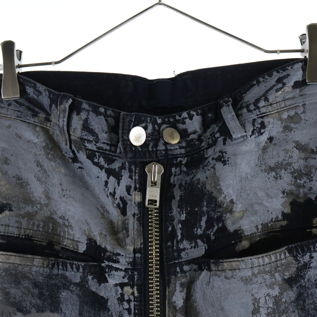 FILTH(フィルス) RUSTY WAXED FLARE CUT コーティング ペイント加工 フレアパンツ ブラック