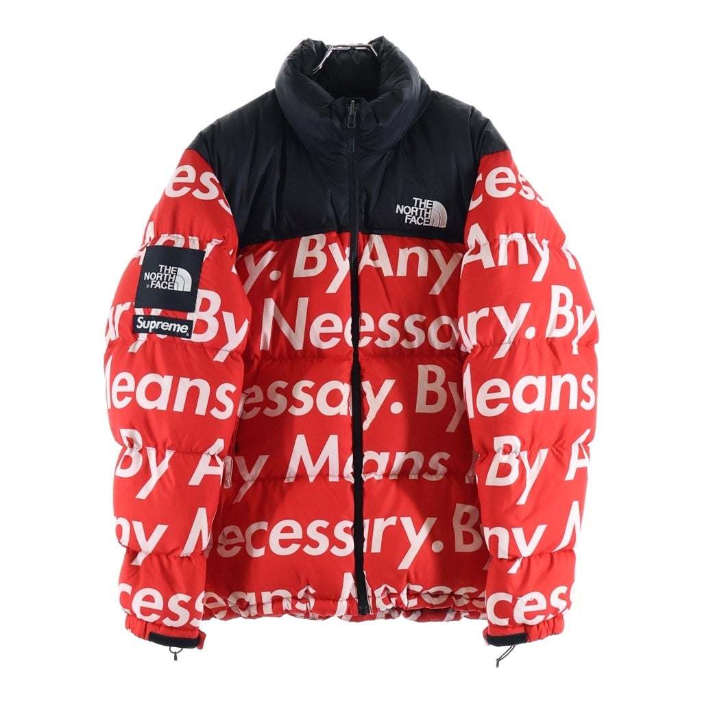 SUPREME(シュプリーム) 15AW×THE NORTH FACE BY ANY MEANS NUPTSE JACKET ザノースフェイス エニーミーンズ 文字 ヌプシダウンジャケット レッド ND51551I