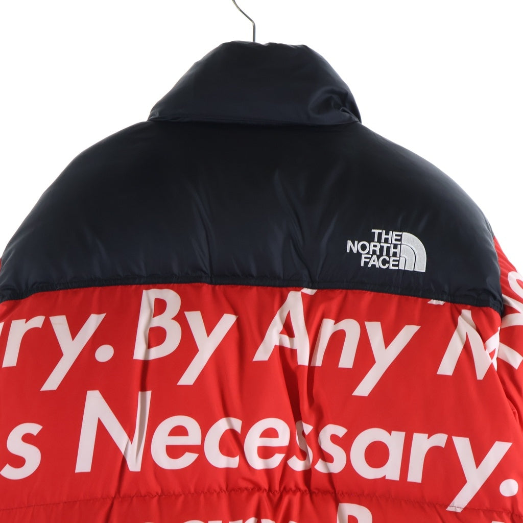 SUPREME(シュプリーム) 15AW×THE NORTH FACE BY ANY MEANS NUPTSE JACKET ザノースフェイス エニーミーンズ 文字 ヌプシダウンジャケット レッド ND51551I