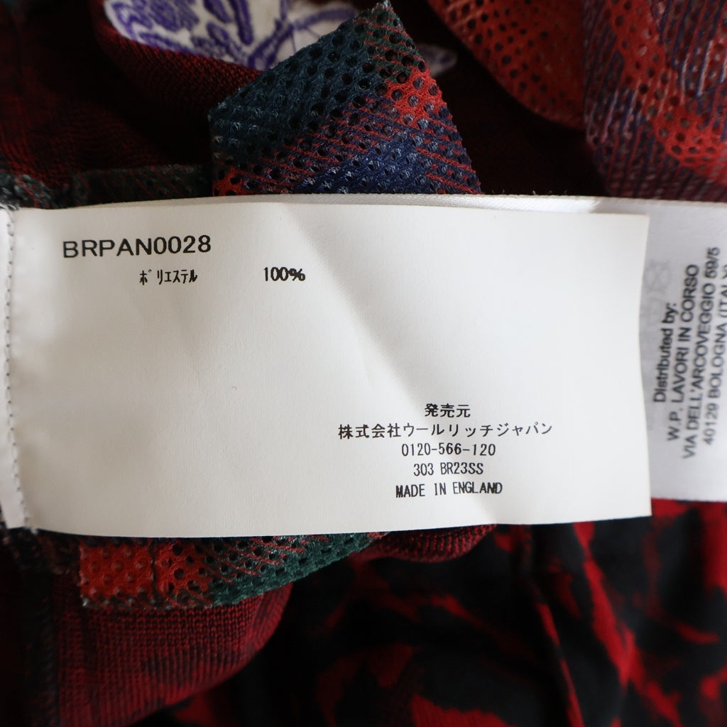 Needles(ニードルス) ×BARACUTA 23SS BRPAN0028 W.U. Pant ジャガードトラックパンツ レッド