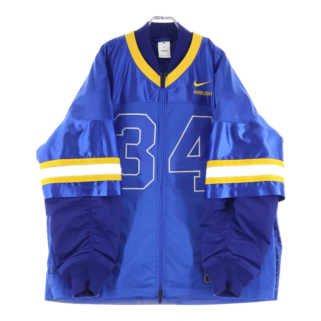 NIKE(ナイキ) ×AMBUSH Deep Royal Blue Blouson Jacket アンブッシュ ナンバリングレイヤード ディープ ロイヤル フルジップブルゾン ジャケット ブルー DX6917-455