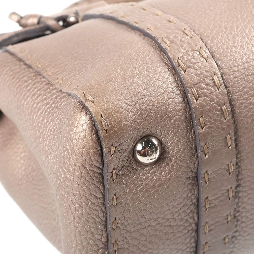 FENDI(フェンディ) セレリア ミニリンダ レザー ハンドバッグ ベージュ 8BR486 レディース