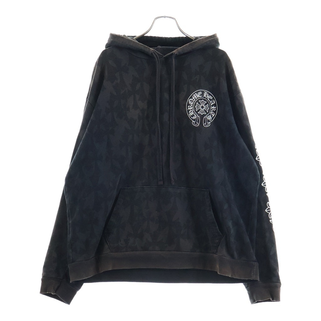 CHROME HEARTS(クロムハーツ) Graveyard Cemetery Cross Pullover Hoodie 総柄 グレイブヤード セメタリークロス パーカー フーディー ブラック