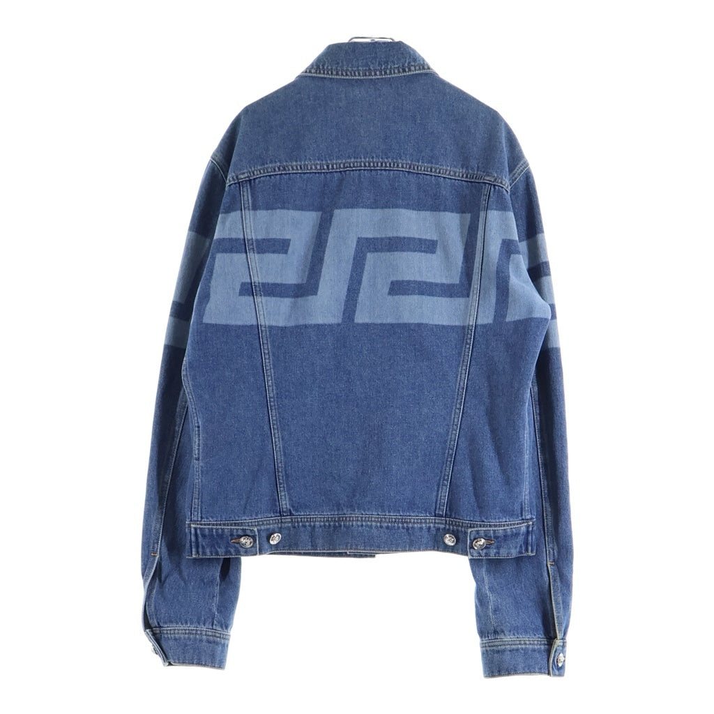 VERSACE(ヴェルサーチ) ロゴプリント デニムジャケット Gジャン A85236 ブルー