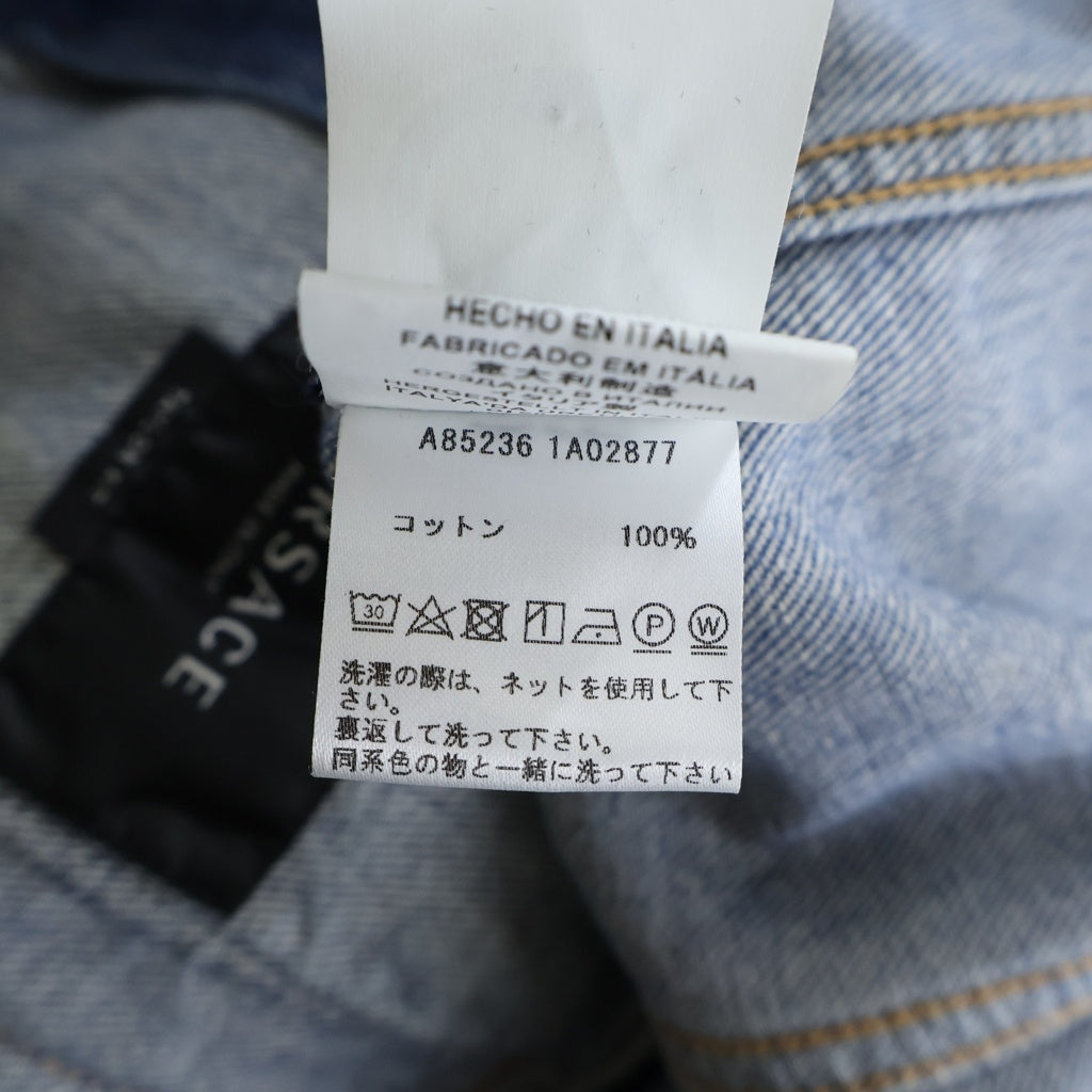 VERSACE(ヴェルサーチ) ロゴプリント デニムジャケット Gジャン A85236 ブルー
