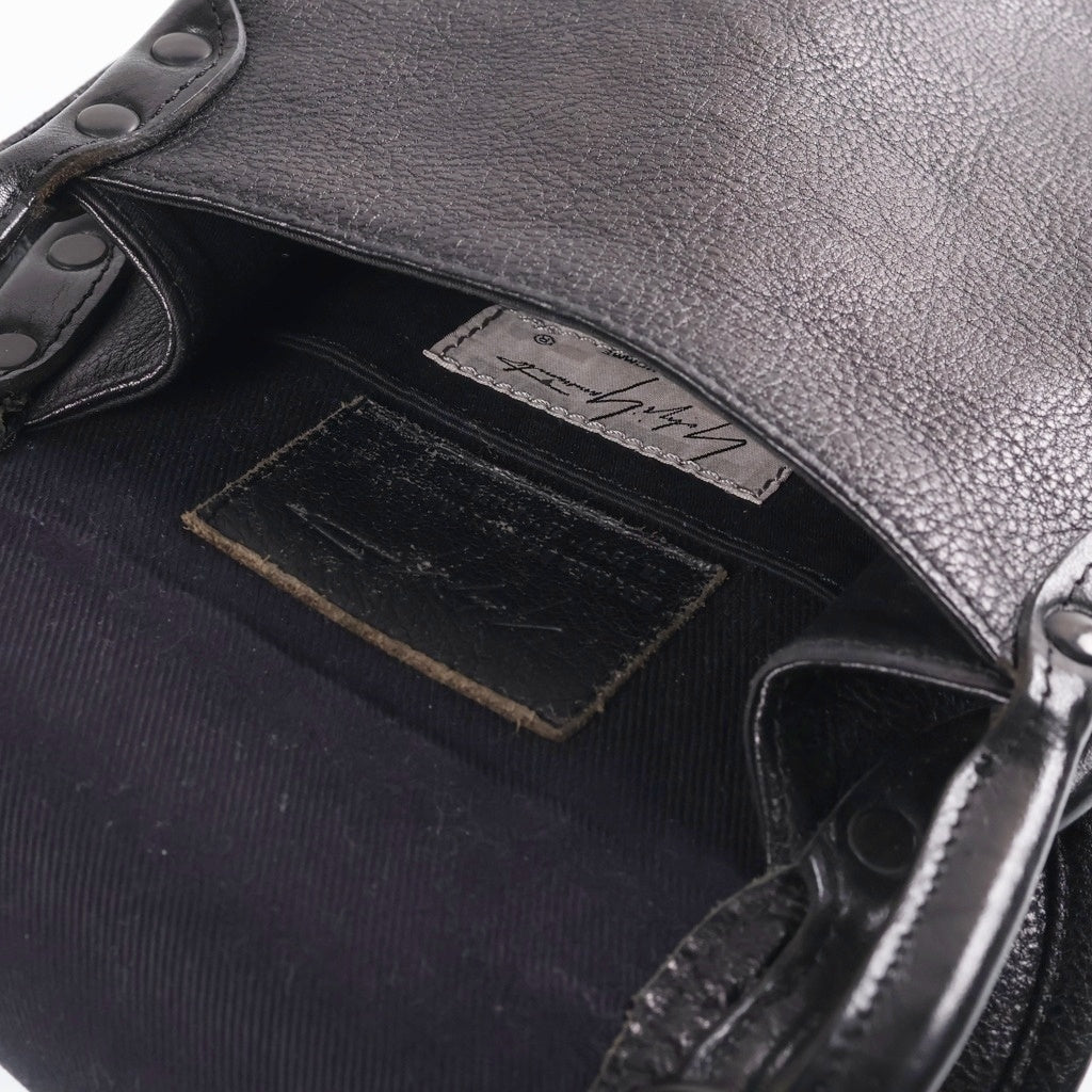 Yohji Yamamoto POUR HOMME(ヨウジヤマモト プールオム) 20SS ショルダーバッグ レザー HN-107-771 ブラック