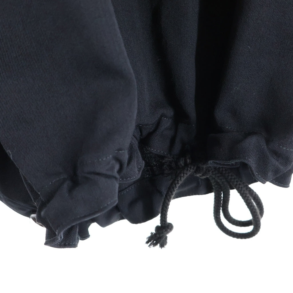 Yohji Yamamoto POUR HOMME(ヨウジヤマモト プールオム) ウール ワイドスラックス バルーンパンツ ベルトループ ドローコード ブラック