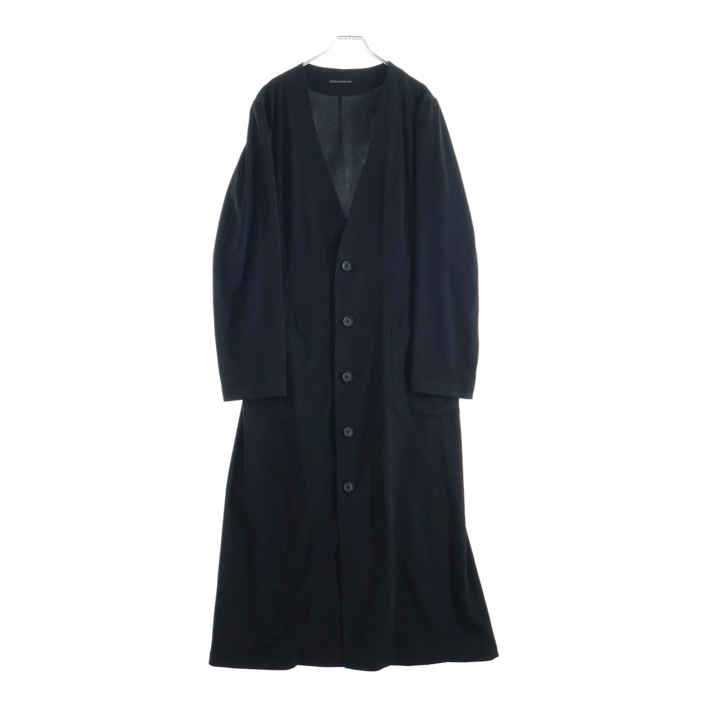 Yohji Yamamoto POUR HOMME(ヨウジヤマモト プールオム) ロングショールジャケット ダブルポケット ブラック