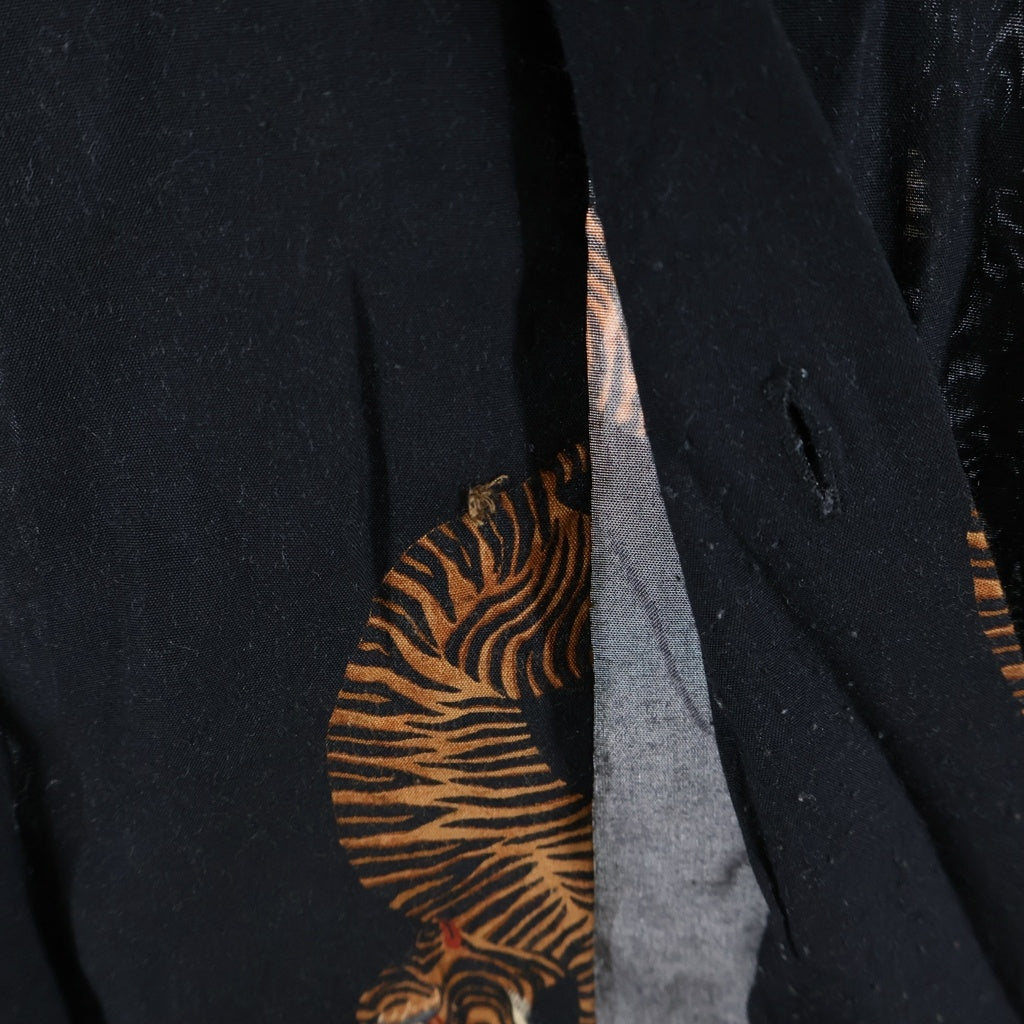WACKO MARIA(ワコマリア) Tim Lehi Hawaian Shirt 虎 開襟 レーヨン 長袖シャツ ブラック