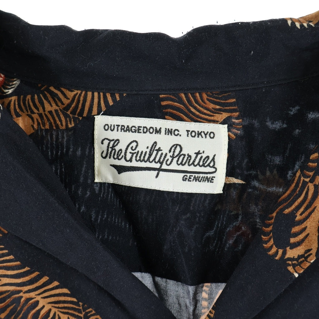 WACKO MARIA(ワコマリア) Tim Lehi Hawaian Shirt 虎 開襟 レーヨン 長袖シャツ ブラック