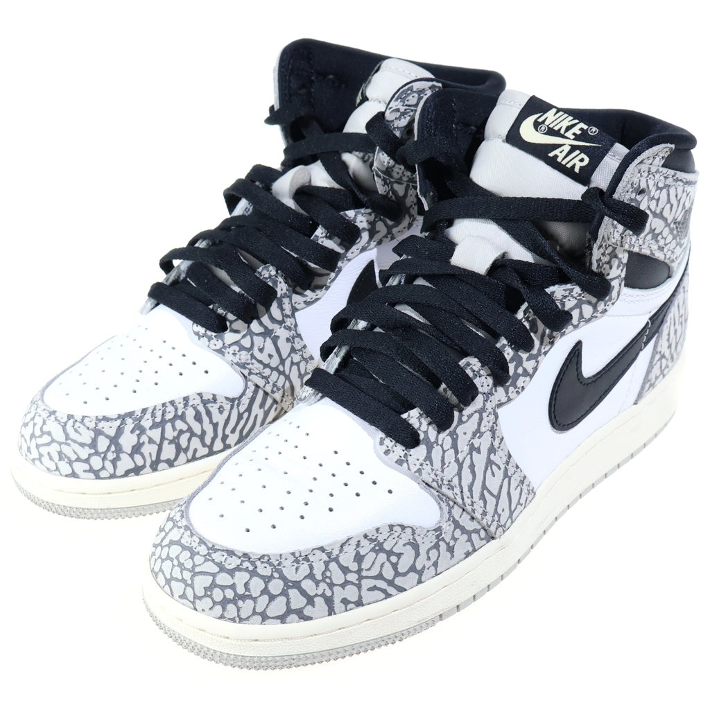 NIKE(ナイキ) GS AIR JORDAN 1 RETRO HIGH OG WHITE CEMENT エアジョーダン1ホワイトセメント FD1437-052 レディース ハイカットスニーカー US6Y/24.0cm ホワイト