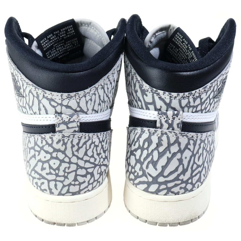 NIKE(ナイキ) GS AIR JORDAN 1 RETRO HIGH OG WHITE CEMENT エアジョーダン1ホワイトセメント FD1437-052 レディース ハイカットスニーカー US6Y/24.0cm ホワイト