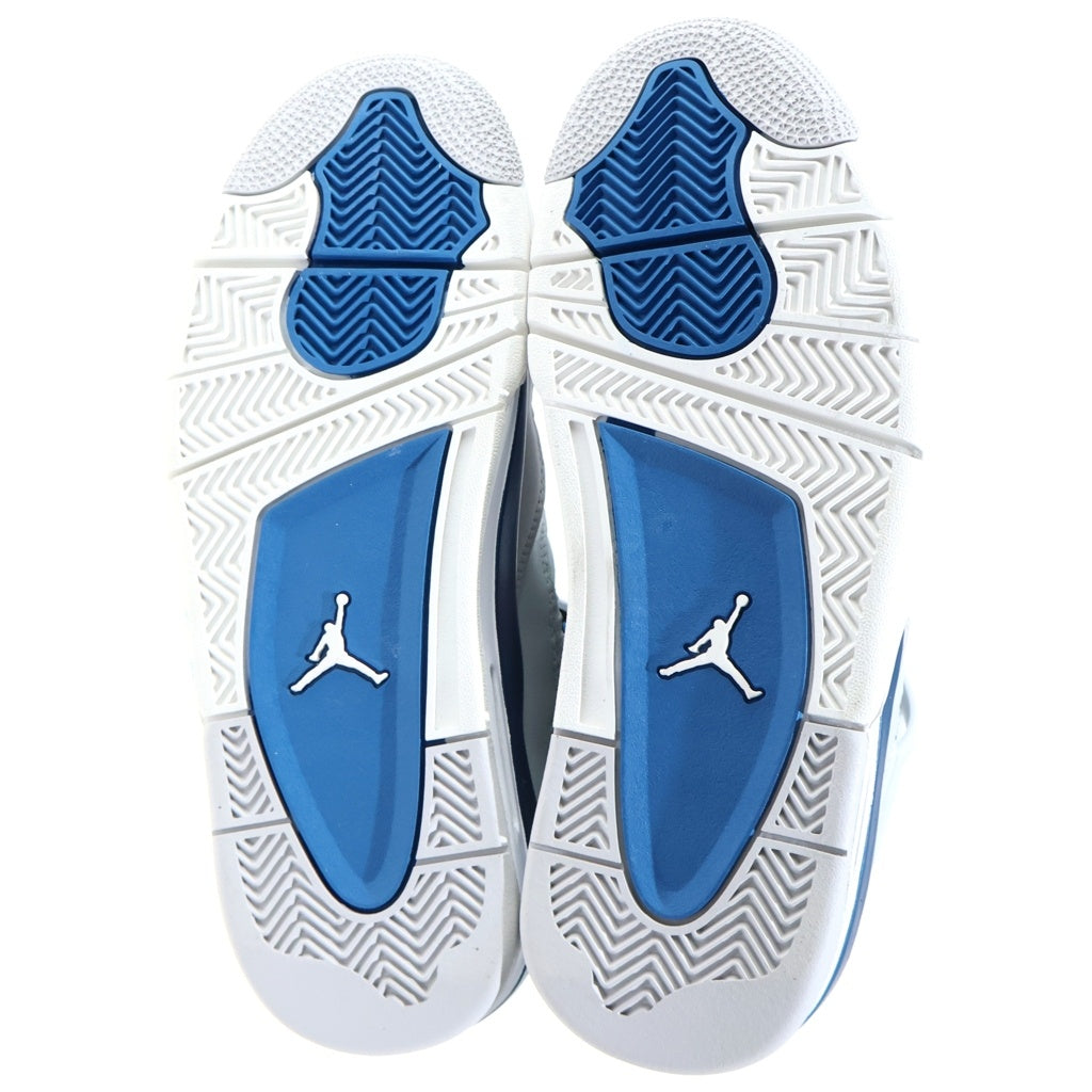 NIKE(ナイキ) AIR JORDAN RETRO MILITARY BLUE ナイキ エア ジョーダン 4 レトロ GS ミリタリーブルー HF4281-141 レディース ミッドカットスニーカー ホワイト/ブルー US6.5Y/24.5cm