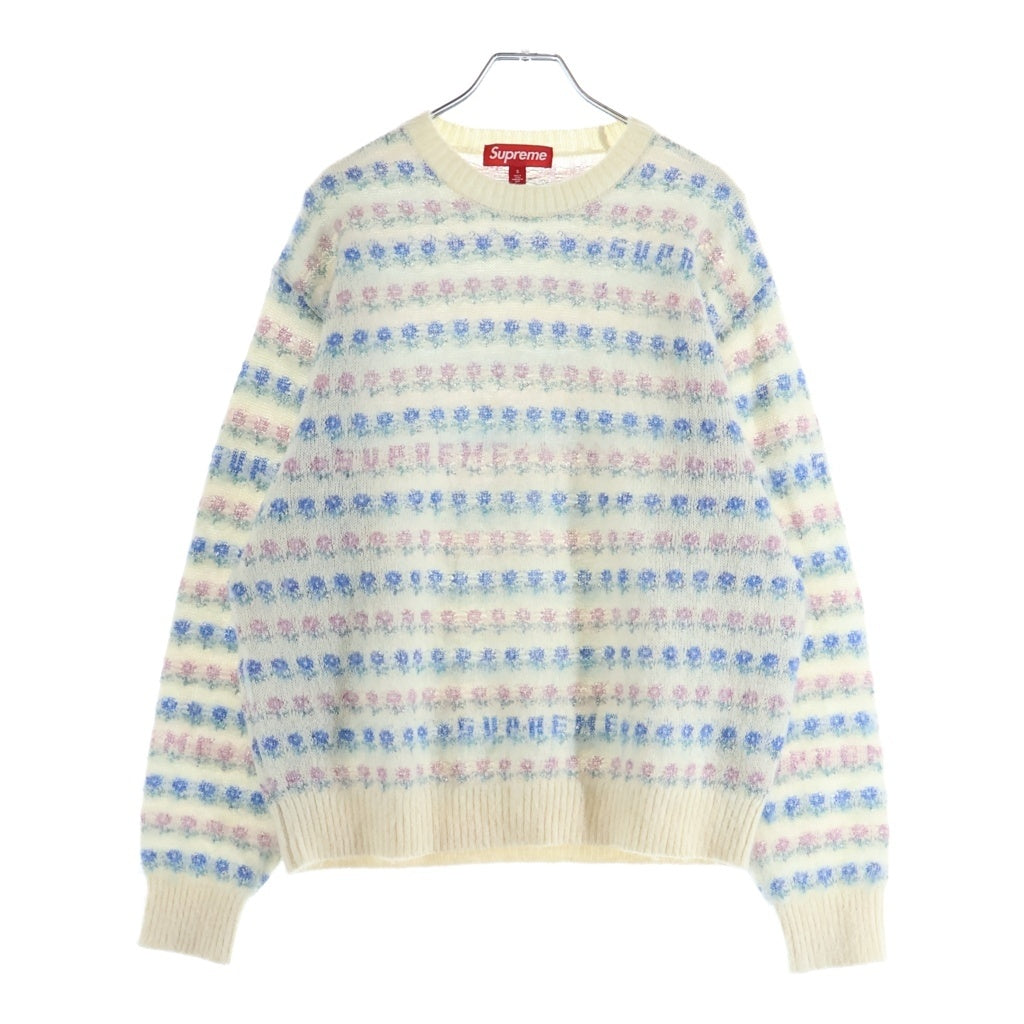 SUPREME(シュプリーム) 25AW FLOWERS METALLIC SWEATER 花柄 フラワーズ メタリック セーター ニット ホワイト ー