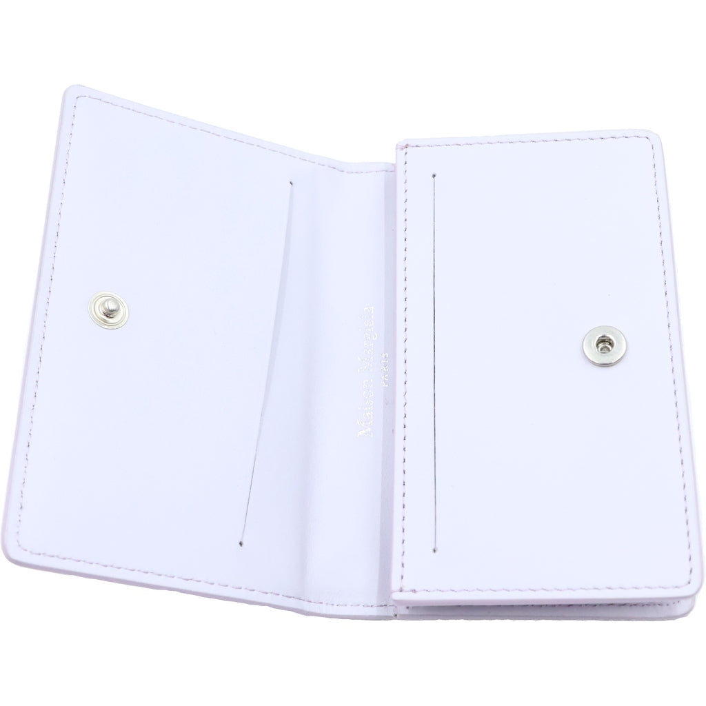 Maison Margiela(メゾンマルジェラ) LEATHER BUSINESS CARD HOLDER レザー ビジネス カードホルダー カードケース ロゴ刺繍 ピンク SA3VX0005 レディース