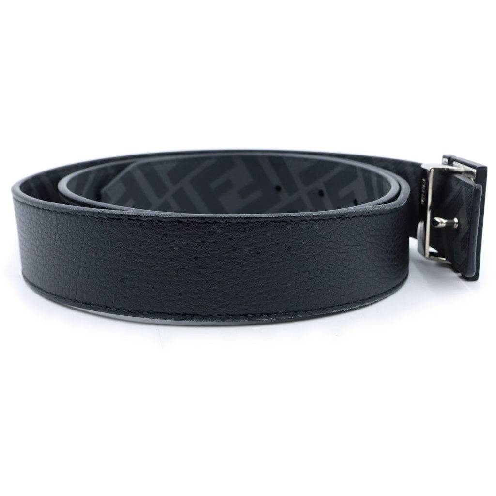 FENDI(フェンディ) FFMOTIF RFREVERSIBLE BELT FFロゴ モノグラム ズッカ柄 リバーシブル レザーベルト ブラック 7C0432