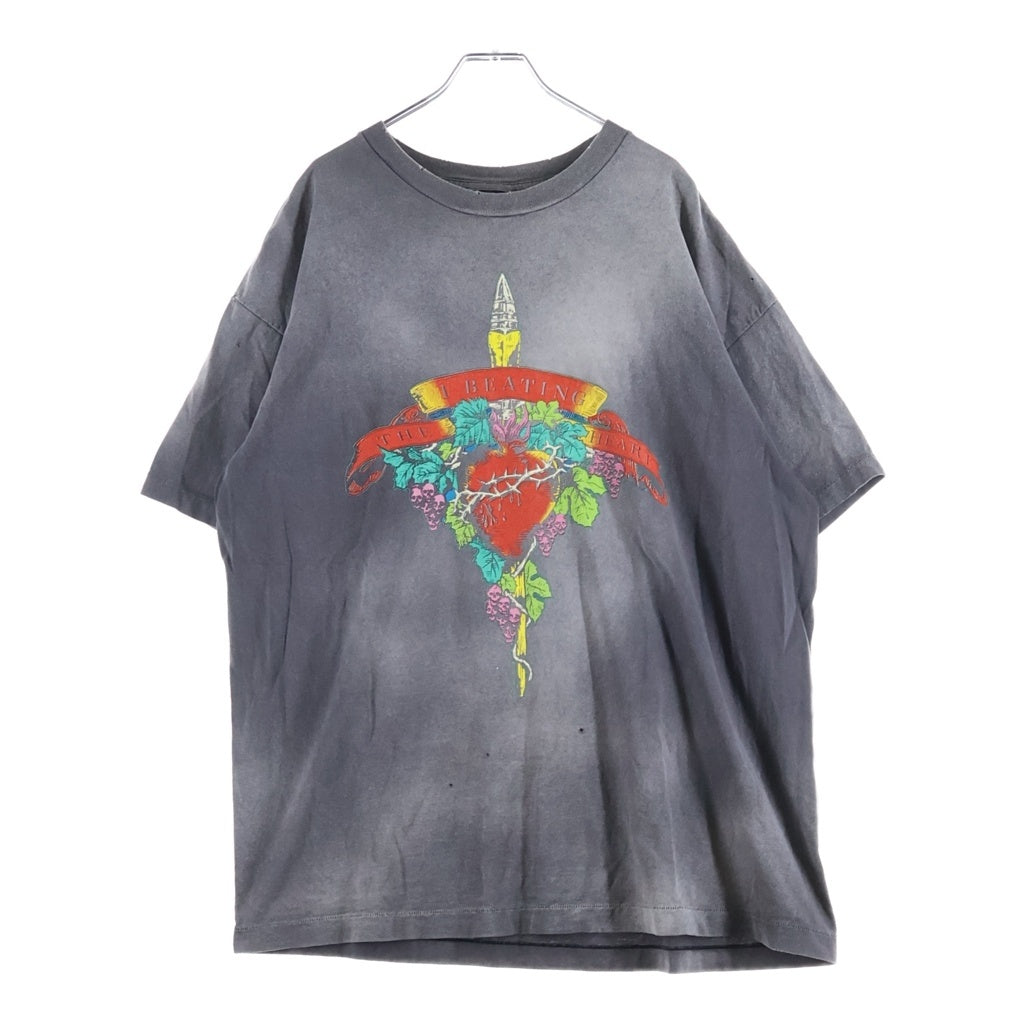 SAINT MICHAEL(セントマイケル) 24SS LM SS TEE BEATING ヴィンテージ加工プリント半袖Tシャツ グレー SM-YS8-0000-C44