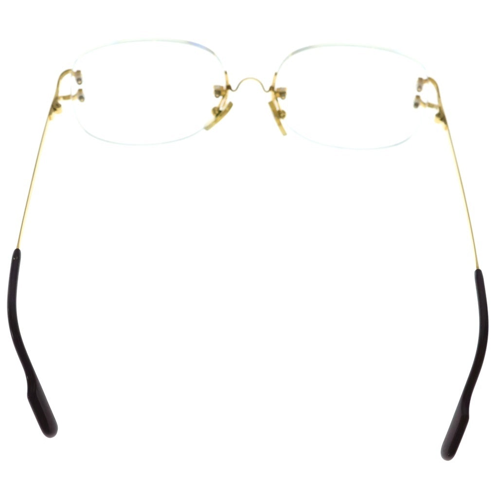 Cartier(カルティエ) リムレス ツーポイント フレーム ゴールド金具 サングラス アイウェア 16/135 ゴールド/ブラウン 1712100 レディース