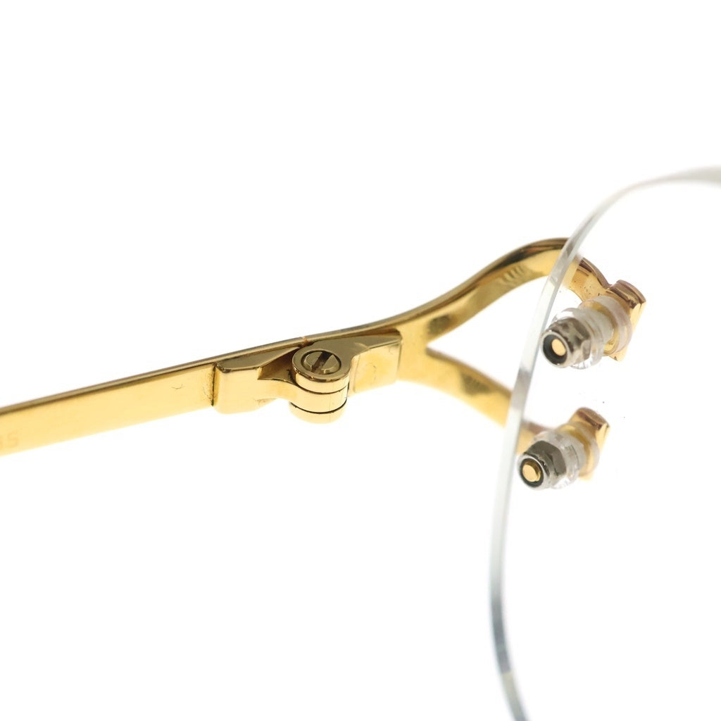 Cartier(カルティエ) リムレス ツーポイント フレーム ゴールド金具 サングラス アイウェア 16/135 ゴールド/ブラウン 1712100 レディース