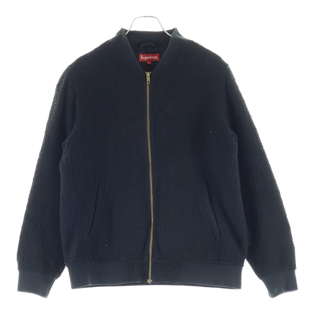 SUPREME(シュプリーム) 16SS Boucle Varsity Jacket アーチロゴワッペン ブラック