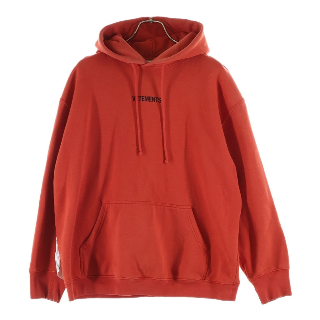 VETEMENTS(ヴェトモン) 19AW フロントロゴ プルオーバーパーカー フーディー レッド UAH20TR725