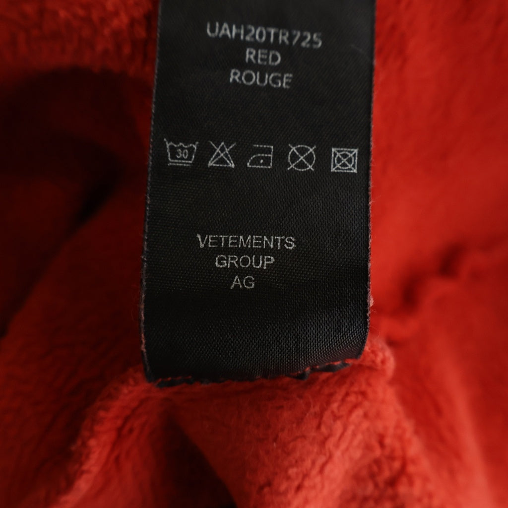 VETEMENTS(ヴェトモン) 19AW フロントロゴ プルオーバーパーカー フーディー レッド UAH20TR725