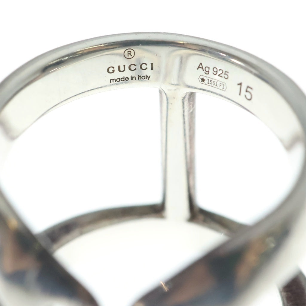 GUCCI(グッチ) ロゴ刻印 スタッファ リング シルバー