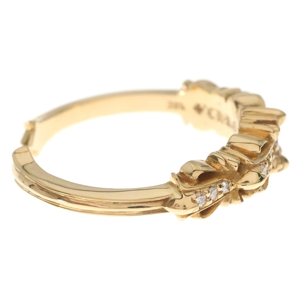 CHROME HEARTS(クロムハーツ) 22K BABY CLSC W FLRL CRS P/D ベイビークラシック ダブルフローラルクロス リング パヴェダイヤ ゴールド