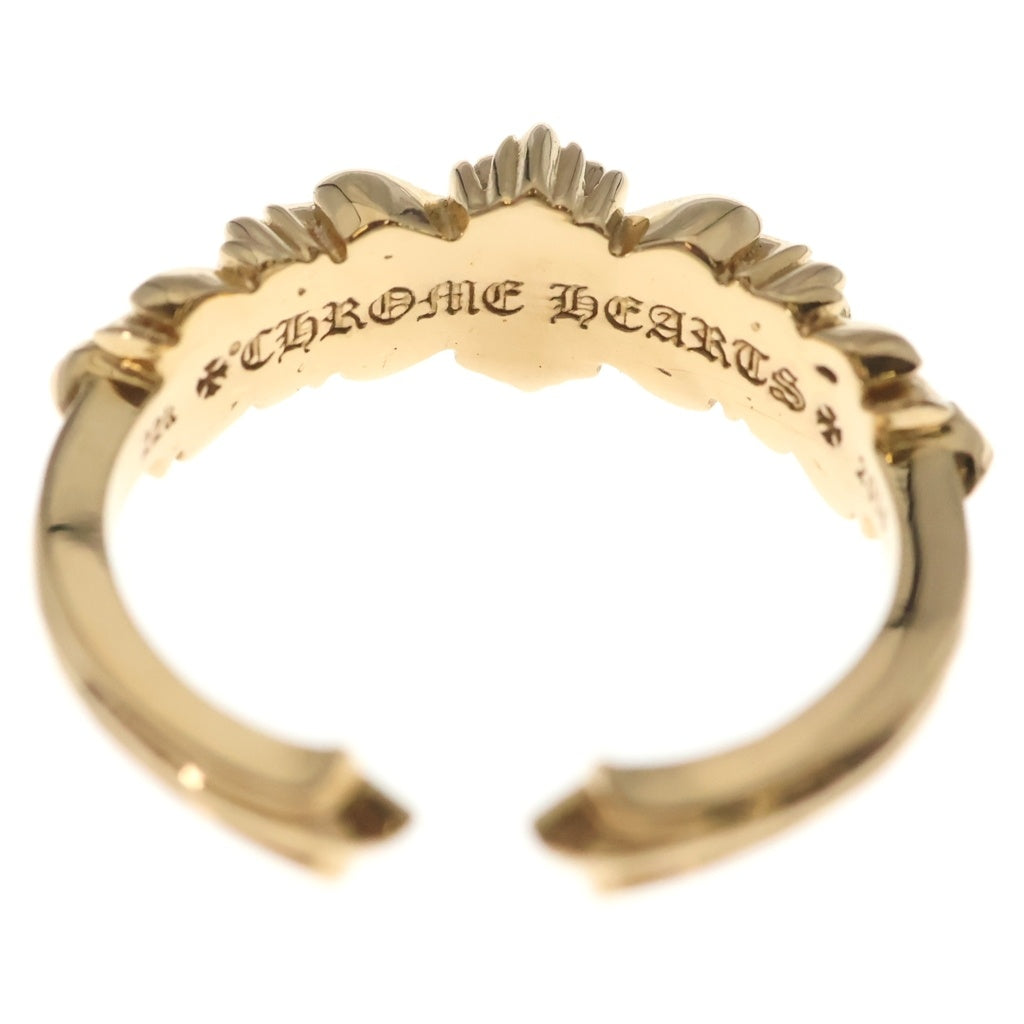 CHROME HEARTS(クロムハーツ) 22K BABY CLSC W FLRL CRS P/D ベイビークラシック ダブルフローラルクロス リング パヴェダイヤ ゴールド