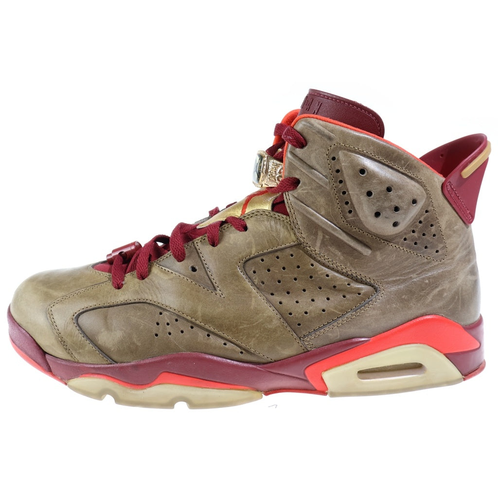 NIKE(ナイキ) JORDAN 6 RETRO RAW UMBER/TEAM RED/METALLIC GOLD-CHALLENGE RED エアジョーダン6 ハイカットスニーカー レトロ ローメタリックゴールド/レッド US14/32cm 384664-250