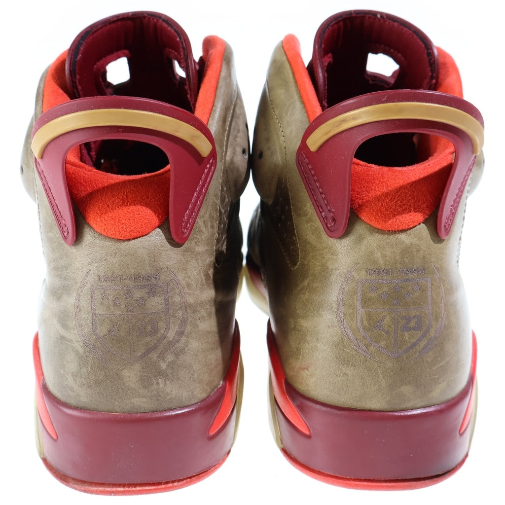 NIKE(ナイキ) JORDAN 6 RETRO RAW UMBER/TEAM RED/METALLIC GOLD-CHALLENGE RED エアジョーダン6 ハイカットスニーカー レトロ ローメタリックゴールド/レッド US14/32cm 384664-250