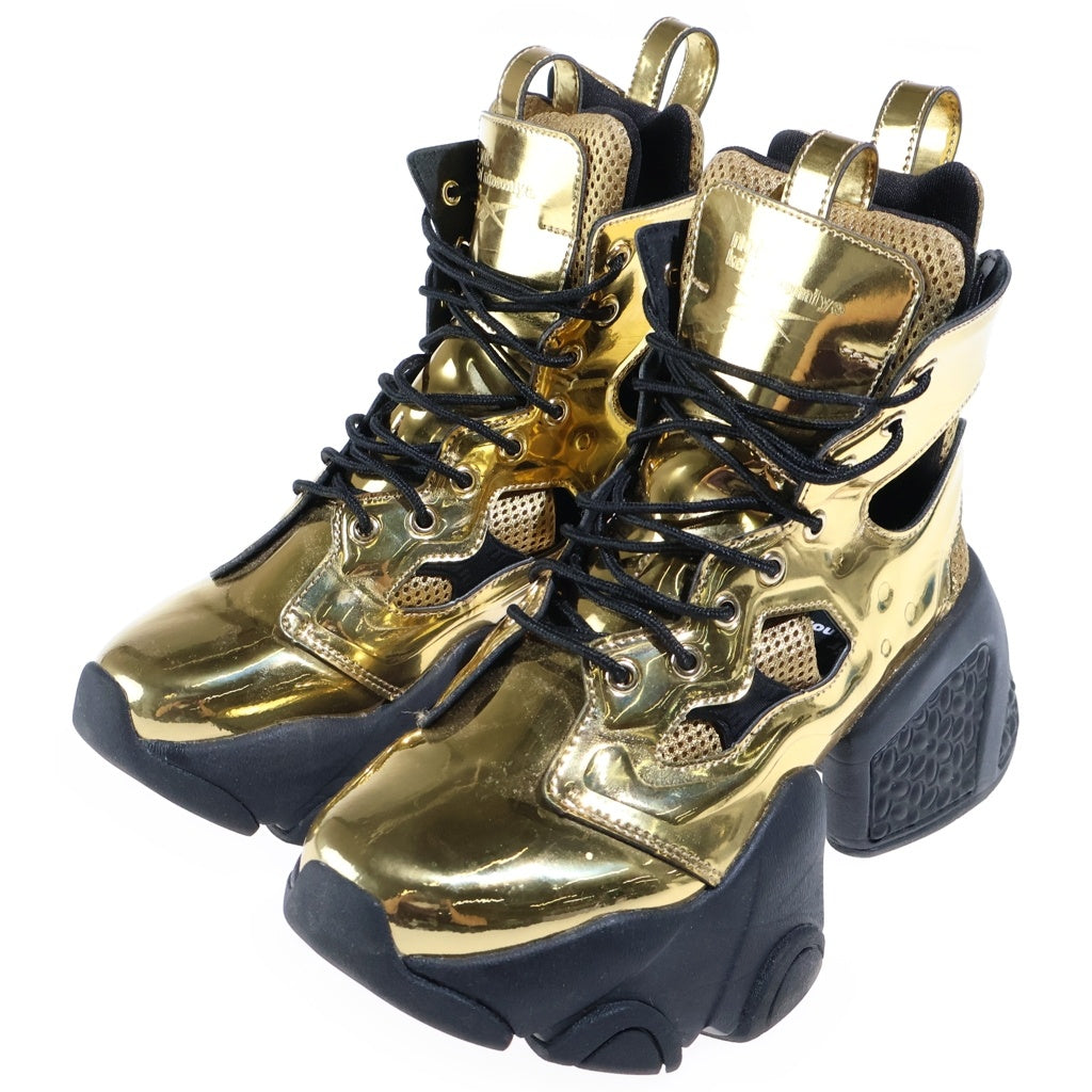 NOIR KEI NINOMIYA(ノワール ケイニノミヤ) 25AW ×REEBOK NOIR FURY BOOT LOW ブーツ US5/23.5cm ゴールド/ブラック レディース 100261760