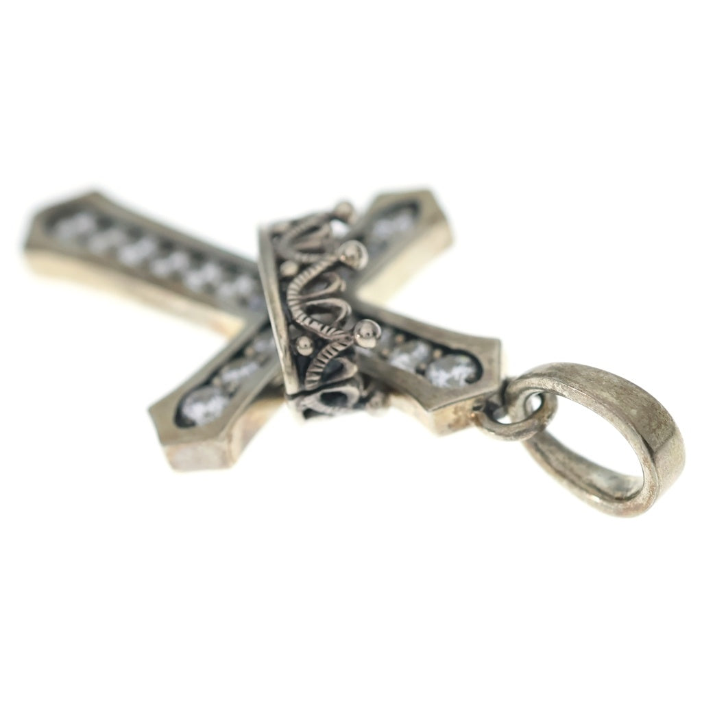 Justin Davis(ジャスティンデイヴィス) CLOSS WITH CROWN STONE ペンダントトップ ネックレス シルバー